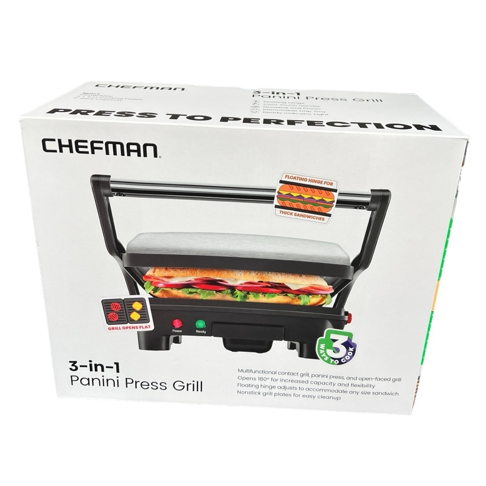 Chefman‎ 3-In-1 Panini Press Grill NIB